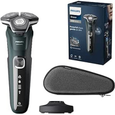 Philips Shaver Series 5000 — Elektrischer Nass- und Trockenrasierer für Herren mit ausklappbarem Trimmer, Ladestation & Reiseetui (modelis S5884/35)