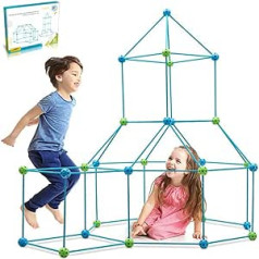 140 Pieces DIY Construction Toy from 5, Children's Outdoor Toy, Cave Building, Building Toy, Indoor Playhouse Girls Boys