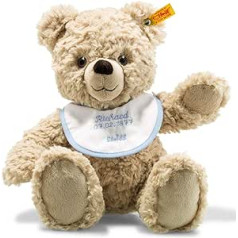 Steiff Kuscheltier Teddybär zur Geburt, Süßes Stofftier, Jungen, Mädchen & Babys ab 0 Monaten, Plüschtier, Lätzchen zum Besticken, 30 cm klein, 241215