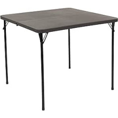 Flash Furniture Dunham 24 pēdu kvadrātveida saliekams plastmasas pasākumu galds ar rokturi, pārnēsājams iekštelpu un āra pasākumiem — tumši pelēks