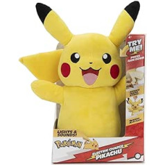 Pokémon PKW2365-28 cm luksusa plīša - Pikachu, oficiālais plīša ar kustībām, gaismu un skaņu