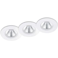 Trio Leuchten Zagros 650710331 LED padziļināto lukturu komplekts no 3 metāla matēta balta ar 3x 5,5 vatu gaismas diodēm