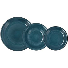 Quid Saphir Vita keramikas galda piederumu komplekts ar 18 6 personām, zils