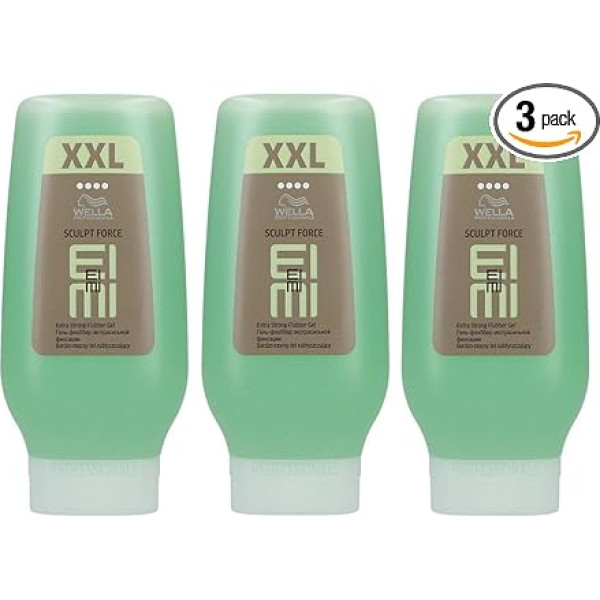 Wella Flubber Sculpt Force Eimi Professionals Extra Strong Gel XXL 250 ml iepakojumā 3 gab.