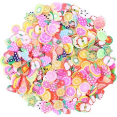 ‎Minkissy minkissy 3200 Pieces Fruit Disc Made of Clay Craft Fruit Slices Flower Decoration Flower Centrepieces Nail Discs Decorations Make Yourself Nail Art Made of Clay Disc Charm Nail Flakes 3D