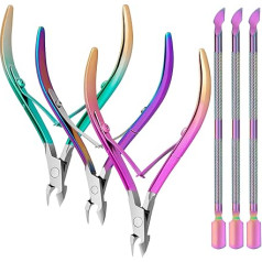 ‎Petutu Cuticle Cutter with Cuticle Pusher Cuticle Nippers Cuticle Remover Cutter Stainless Steel Cuticle Cutter Manicure Pedicure Tools for Nail