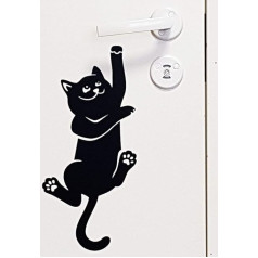 Wall4stickers Cat Sienas uzlīme Durvju rokturis Gaismas slēdzis Kontaktligzda Sienas uzlīme Vinila uzlīme Sienas Galvenā apdare Kontaktligzda Bērnu istaba Bērnu istaba Bērnu istaba