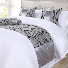 OSVINO Bed Runner жаккард элегантный роскошный современный Colourfast кровать декоративный бросок для дивана спальня гостиничный номер серый 180 х 50 см 