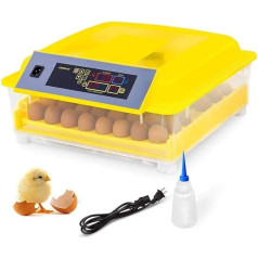 Sailnovo Incubator Fully Automatic Chicken Eggs Breeding Device 48 Eggs Incubator with Moisture Temperature Display Hatcher Machine for Chicken Goose Duck Pigeon Quail Bird