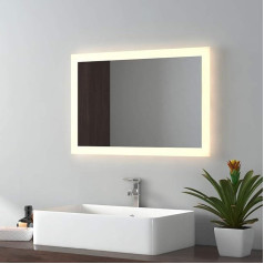 EMKE LED vannas istabas spogulis 40 x 60 cm Vannas istabas spogulis ar apgaismojumu Silti balta gaisma Sienas spogulis IP44