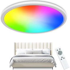 24W LED griestu lampas ar tālvadības pulti, 29,5 cm RGB krāsu maiņas griestu LED lampas ar 4000K dimmable + nakts gaisma, Peasur LED lampas griestu lampas bērnu istabai guļamistaba dzīvojamā istaba vannas istaba