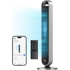 Dreo 25dB Quiet Smart Tower Fan with Voice Control, WiFi Alexa Fan, App Control, 120° Oscillating Floor Fan, 12 скоростей, 4 режима, 12-часовой таймер, Pilot Max S