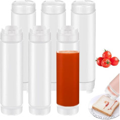 Voittozege 6 шт. 473 мл пластиковые бутылки для соусов, многоразовые, сметана, самозапечатывающийся сироп для ресторанов, кейтеринга, кухни