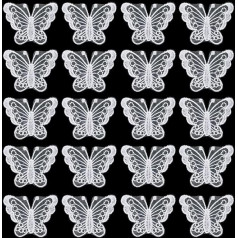 GORGECRAFT 50gab tauriņš Lace Trim White Organza Butterflies Lace Lace Audums Izšūšana Šūšana Mežģīnes DIY amatniecības Dekor Dekorācijas Applique Patches Embellishments Kāzu līgavas matu aksesuāri