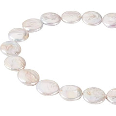 Fashewelry 1 Strand Flat Round Natural Keshi Pearls Freshwater Kultūriniai perlai Palaidos karoliukai Lininė spalva 17 ~ 19mm už DIY vėrinys Apyrankė Auskarai Papuošalai Making Apie 20pcs/strand