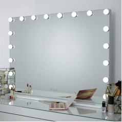 Dayu Hollywood Illuminated Vanity Mirror with LED Lights for Make-Up and Dressing Table, Illuminated Cosmetics Mirror with 12 Dimmable Lamps and Power Supply (W 58 cm x H 46 cm)