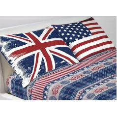 100% Cotton Duvet Cover Set for Queen Bed - Flag Design