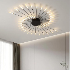 Mūsdienīgs LED griestu apgaismojums, 42 galviņas Dimmable Semi-Flush griestu apgaismojums, melns lustra griestu apgaismojums bērnu istabai, guļamistabai, viesistabai, ēdamistabai, birojam, 3000K - 6000K ar tālvadības pulti