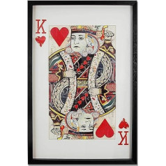 ADM - 'King of Heart' - 3D Collage Effect Picture Framed and Protected by Glass Front - Multicoloured - H90 cm