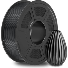 SUNLU PETG filaments 1,75 mm ar SUNLU Upgrade 1 kg rulli, izmēru precizitāte +/- 0,02 mm, vairumam FDM 3D printeru, melns