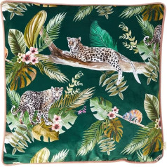 Evans Lichfield Jungle Leopard Cushion Cover, zaļš, 45 x 45 cm