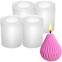 UTILE Silicone Texture Cone Mould for Candle Jar with Silicone Rings (Pack of 4)