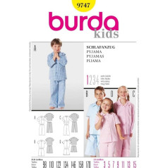 Burda 9747 98-170 pidžamas izmērs