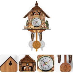 WBTY Cuckoo Clock Antique Wood Cuckoo Bird House Wall Clock Home Decor Hanging Cuckoo Clock Car Swing Bell Pendulum Home Decor (CM010)