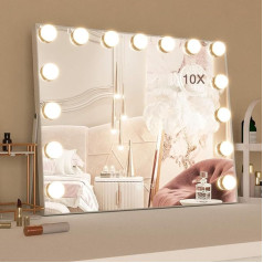 CASSILANDO Hollywood Mirror с подсветкой, зеркало для макияжа с 15 диммируемыми голливудскими лампочками