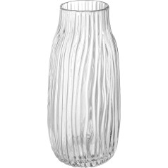 Clear Tall Vase, Large Transparent Vases for Flowers, H-31cm, Simple Stripe Design for Home Floor Decoration, Farmhouse Decoration, Centerpiece, Coffee Table Decorations (Clear, 31