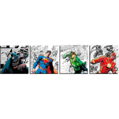 Decographics | Decorative Pictures for Kids | Pictures Super Heroes DC Comic | Home Decoration | Pictures Dimensions of Each Picture 20 x 20 cm | 4 Pictures