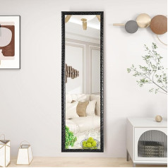 FANYUSHOW Pilna garuma spogulis 50 x 14 collu liels sienas spogulis vai durvju spogulis guļamistabai Dzīvojamā istaba Black