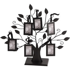 6 Hanging/12 Hanging Photos Display Tree Family Tree Picture Frame with Hanging Tree Design Decorative Table for Photo Picture Tree Display [S, 6 Foto rāmji ar 6.4 x 4.6 cm, 12]