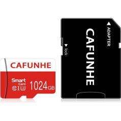 Cafunhe Micro SD karte 1 TB liela ātruma 1 TB atmiņas karte digitālajām kamerām, planšetdatoriem un droniem Class10 Mini SD karte Android viedtālruņiem, tahogrāfiem