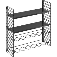 ‎Tomado Tomado grāmatu/vīna statīva kombinācija, melns, 70 x 21 x 68 cm