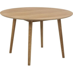 Ac Design Furniture Pernille Round Dining Table Diameter 120 x 75.5 cm Oak Wood 1 Piece