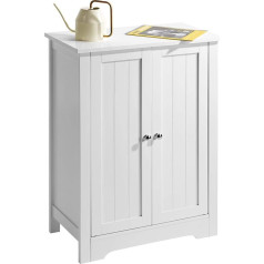 Bakaji Bathroom Cabinet with 2 Doors and 3 Shelves, MDF Cupboard, White, Dimensions: 60 x 30 x 80 cm, Wood, Unica