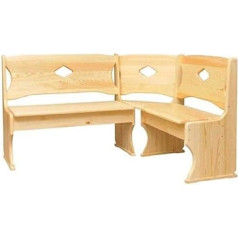 k koma Corner Bench Pine Wood Oak Colour Kitchen Furniture Solid Wood 120 x 160 cm