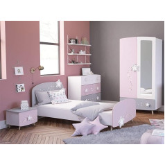 Möbelando Savannah I Children's Room Furniture Set Princess Room for Girls (4-Piece)