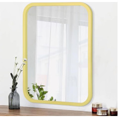 Aoaopq Yellow 45x60cm Fame Rectangle Bathroom Mirror Wall Mounted Home Decor Hanging Living Room Entrance Framed Large Corner Mirror