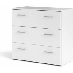 Tvilum Комод с тремя выдвижными ящиками с ручками, цвет белый, 74 x 69 x 36 см