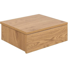 Ac Design Furniture ASTA Деревенская квадратная прикроватная тумба с 1 ящиком из дикого дуба с настенным креплением минималистского дизайна для орга
