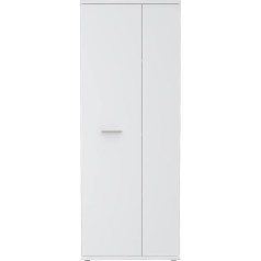 Forte Net106 Daudzfunkcionālais skapis ar 2 durvīm, kompozītmateriālu koks, balts, 68,90 x 34,79 x 179,1 cm
