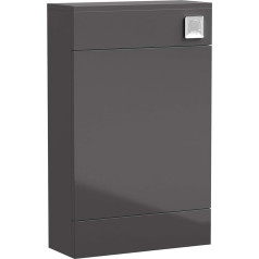 Nuie NVM941 Arno Modern Bathroom Floor Standing Push Button Toilet Unit (Without Concealed Cistern & Pan) 500mm Grey Gloss