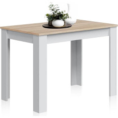 Habitdesign Cloe pusdienu galds Melamīns, balta/ozols L108,5 x H78 x D67 cm