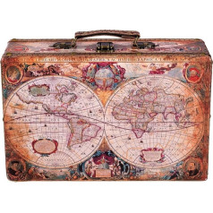 Birendy Chest KD 1288 Suitcase, Wooden Chest Covered with Elegant Faux Leather, Size L (31 cm W x 20 cm D x 10 cm H)