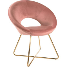 Baroni Home Montemaggi MEP39C Ādas krēsls Powder Pink Golden Legs 71 x 59 x 84 cm