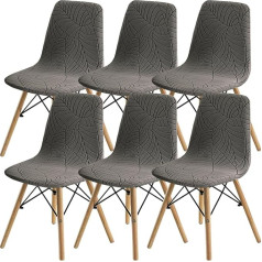 SHENGYIJING Ēdamistabas krēsli aptver 2/4/6 gabalus, stils Shell ēdamistabas krēsls Mid Century Modern Chair Sipcover, polsterēts ēdamistabas akcents sānu krēslu pārvalki (Taupe, 1.6 gab.)