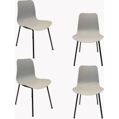 Achiemart Ēdamistabas krēsli Komplekts no 4 metāla kājām Modern Lounge Dining Home Office Plastmasas sēdeklis bez rokām Maksimālais svars līdz 150 kg Pelēks