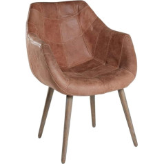 4 x Стулья с подлокотниками, коричневая кожа с деревянными ножками, стул для столовой, дизайнерский стул, стул для гостиной, ретро стиль